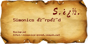Simonics Árpád névjegykártya