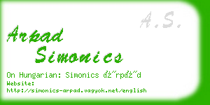 arpad simonics business card